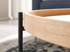 Couchtisch Rund 80cm Skandinavisches Eiche Design Wohnzimmertisch Kreuzgestell