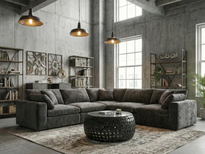 Couchtisch rund 65cm Sofatisch Aluminium schwarz Metall Marmor Wohnzimmertisch