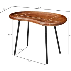 Couchtisch 2-teilig Massivholz Satztische Wohnzimmertisch Nierentisch Holz-Tisch