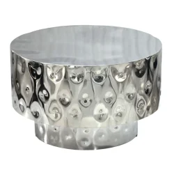 Couchtisch Wohnzimmertisch Aluminium Rund 60cm Kaffeetisch Metall Handmade
