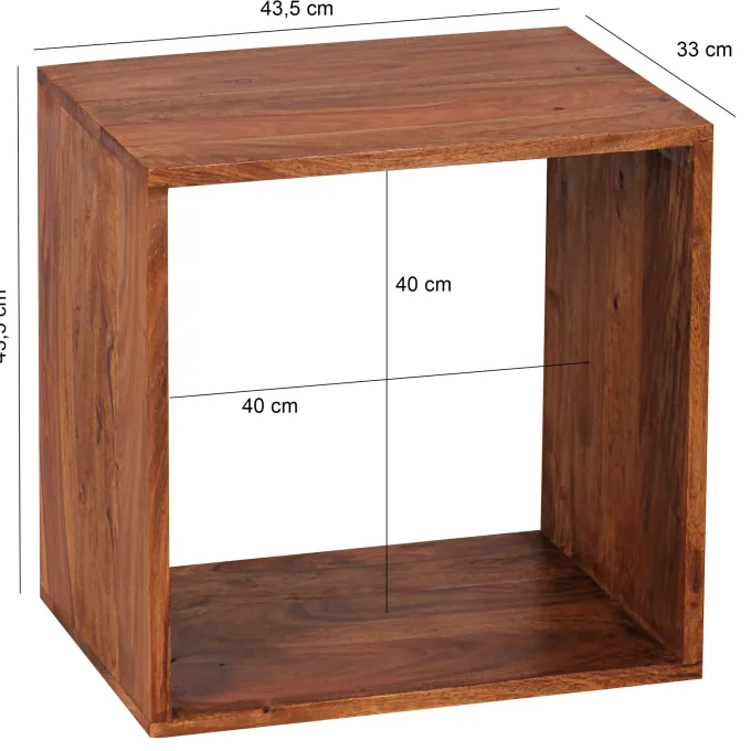 Cube Massivholz Regal Beistelltisch Tisch Holzcube Würfelregal Couchtisch