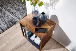 Cube Massivholz Regal Beistelltisch Tisch Holzcube Würfelregal Couchtisch