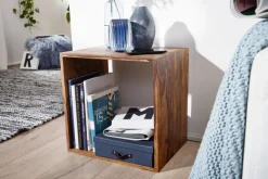 Cube Massivholz Regal Beistelltisch Tisch Holzcube Würfelregal Couchtisch