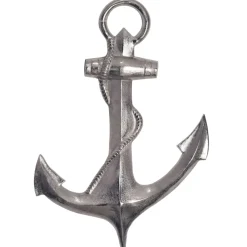 Deko Anker FineBuy Wanddeko 70 cm Silber XXL Maritim Aluminium Modern Wohndeko