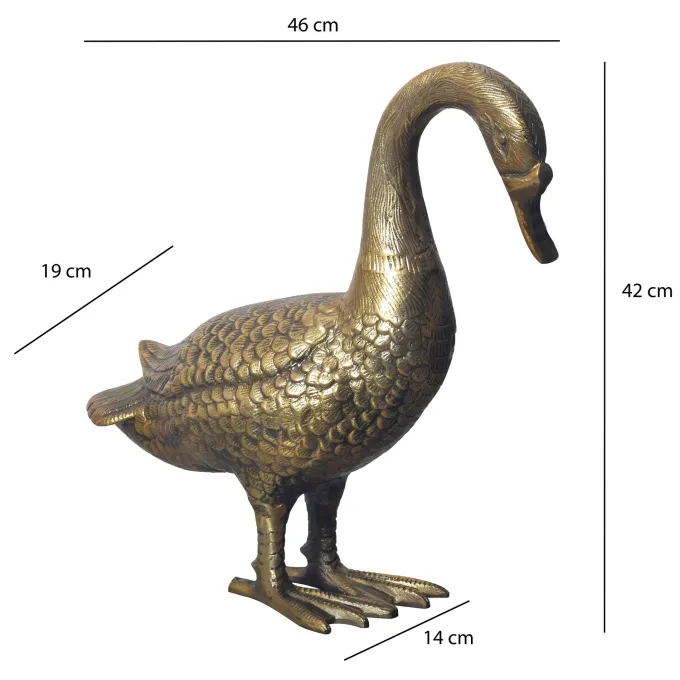 Dekofigur FineBuy Deko Gans Gold 46 cm Aluminium Statue Wohndeko Dekoration