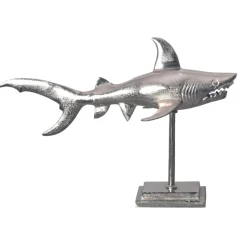 Deko Hai FineBuy 70 cm Aluminium Wohndeko Design Dekoration Maritim Modern Alu