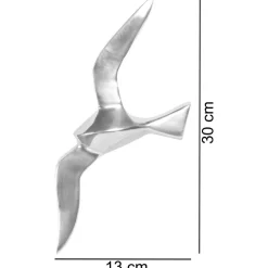 Deko Möwe Metall Alu poliert Vogel Silber Design Tier Maritim Wohnzimmer modern