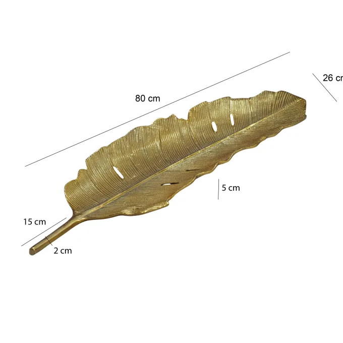 Dekoschale Blatt Aluminium Gold Schale Groß Tischdeko Alu Metall Wohnaccessoire