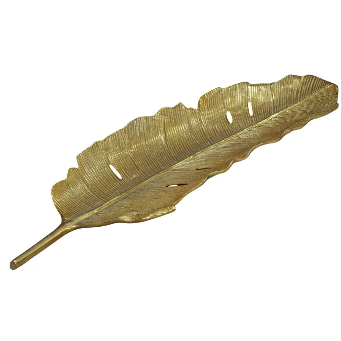 Dekoschale Blatt Aluminium Gold Schale Groß Tischdeko Alu Metall Wohnaccessoire