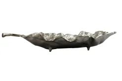 Dekoschale Blatt Aluminium Schale 67cm Tischdeko Alu Metall Wohnaccessoire Lang