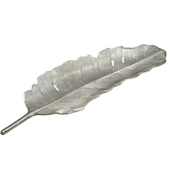 Dekoschale Blatt Aluminium Silber Schale Groß Tischdeko Metall Wohnaccessoire