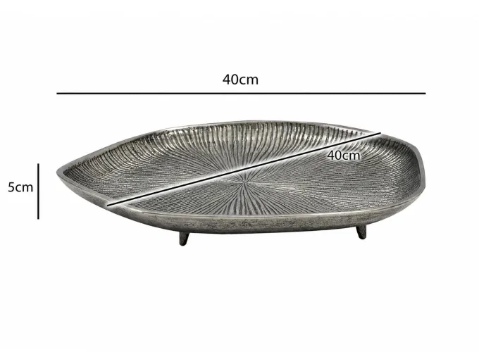 Dekoschale Metall 40cm Organisch Standdeko Tischdeko Schmuckteller Dekoteller