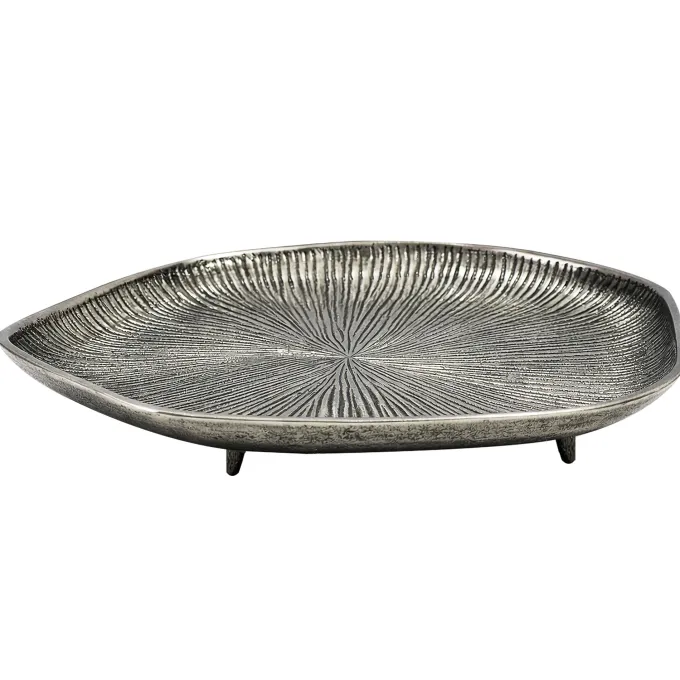 Dekoschale Metall 40cm Organisch Standdeko Tischdeko Schmuckteller Dekoteller