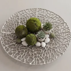 Dekoschale Rund Aluminium Schale 44cm Tischdeko Metall Wohnaccessoire Alu Groß