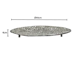 Dekoschale Rund Aluminium Schale 44cm Tischdeko Metall Wohnaccessoire Alu Groß
