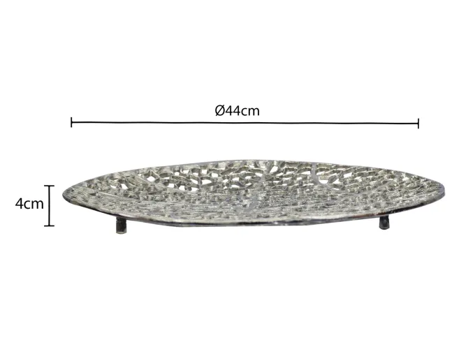 Dekoschale Rund Aluminium Schale 44cm Tischdeko Metall Wohnaccessoire Alu Groß