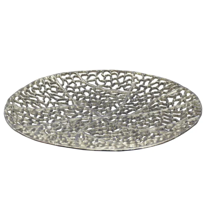 Dekoschale Rund Aluminium Schale 44cm Tischdeko Metall Wohnaccessoire Alu Groß