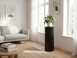 Dekosäule Massivholz 80cm Blumensäule Rund Holzsäule Wohnzimmer Pflanzensäule