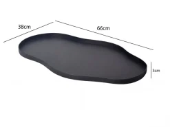 Dekotablett Metall 66cm Schwarz Dekoteller Tablett Organisch Handmade