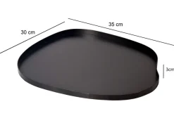 Dekotablett Metall 35cm Schwarz Dekoteller Tablett Organisch Handmade