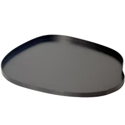 Dekotablett Metall 35cm Schwarz Dekoteller Tablett Organisch Handmade