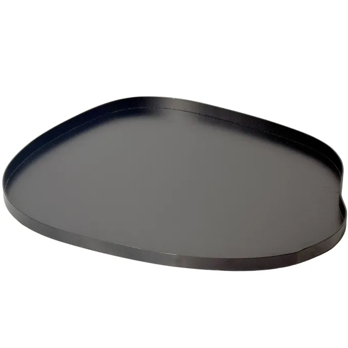 Dekotablett Metall 35cm Schwarz Dekoteller Tablett Organisch Handmade