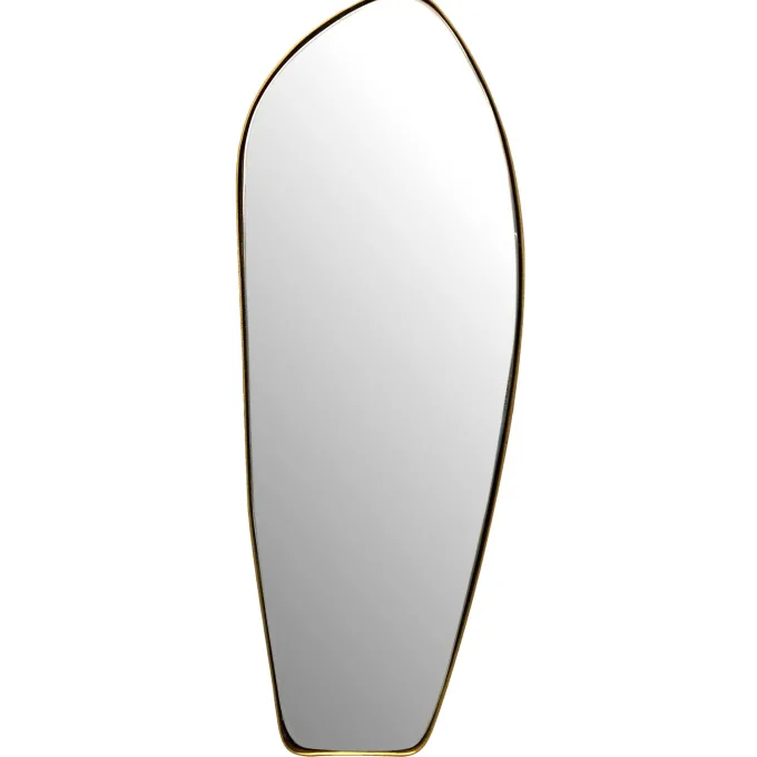 Design Wandspiegel organische Form 90 cm moderner Spiegel asymmetrisch gold
