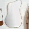 Design Wandspiegel organische Form 100 cm moderner Spiegel asymmetrisch gold