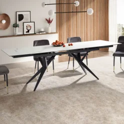 Esstisch FineBuy Esszimmertisch 180 - 260 cm Keramiktisch Ausziehbar Keramik