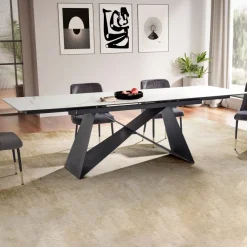 Esstisch FineBuy Esszimmertisch 180 - 260 cm Ausziehbar Keramik Keramiktisch