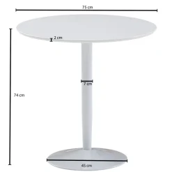 Esstisch FineBuy Esszimmertisch Rund 75x75x74cm Weiß Hochglanz Küchentisch Tisch