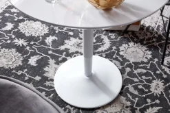 Esstisch FineBuy Esszimmertisch Rund 75x75x74cm Weiß Hochglanz Küchentisch Tisch