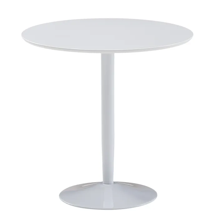 Esstisch FineBuy Esszimmertisch Rund 75x75x74cm Weiß Hochglanz Küchentisch Tisch