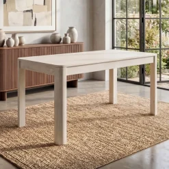 Esstisch Massivholz 120cm Esszimmertisch White Wash Küchentisch 6 Personen Tisch