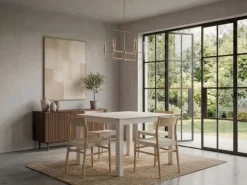 Esstisch Massivholz 80cm Esszimmertisch White Wash Küchentisch 4 Personen Tisch