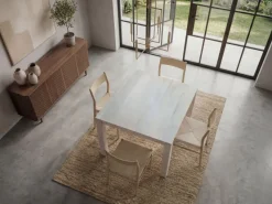 Esstisch Massivholz 80cm Esszimmertisch White Wash Küchentisch 4 Personen Tisch