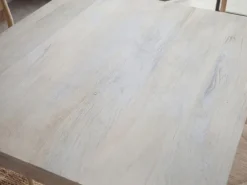 Esstisch Massivholz 80cm Esszimmertisch White Wash Küchentisch 4 Personen Tisch