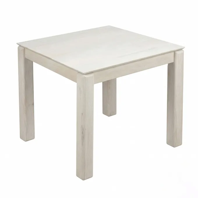 Esstisch Massivholz 80cm Esszimmertisch White Wash Küchentisch 4 Personen Tisch