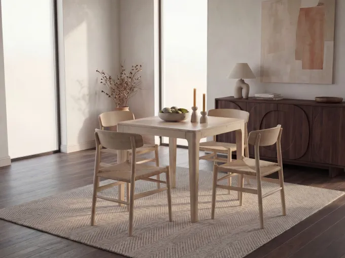 Esstisch Massivholz Quadratisch 80cm Esszimmertisch Küchentisch Tisch 4 Personen