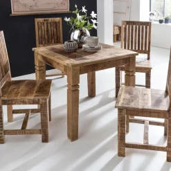 Esstisch quadratisch 80cm Massivholz Esszimmertisch rustikal Küchentisch massiv