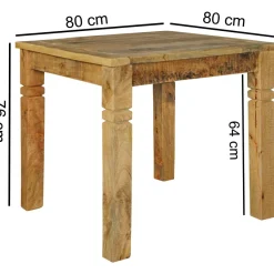 Esstisch quadratisch 80cm Massivholz Esszimmertisch rustikal Küchentisch massiv