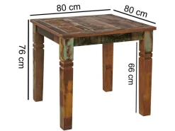 Esstisch quadratisch 80cm Massivholz Shabby Tisch Esszimmertisch Küchentisch