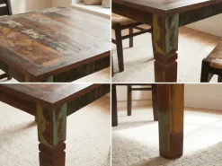 Esstisch quadratisch 80cm Massivholz Shabby Tisch Esszimmertisch Küchentisch