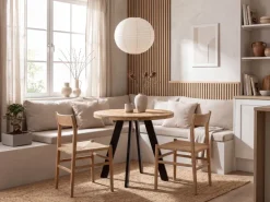 Esstisch rund Ø80 cm Mango Massivholz Küchentisch Esszimmertisch Industrial Stil
