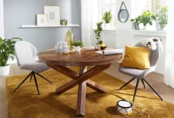 Esstisch rund Ø120cm Massivholz Design Esszimmertisch für 4 Personen Küchentisch