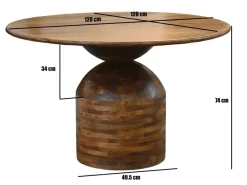 Esstisch Rund 120cm Massivholz Esszimmertisch Küchentisch 4 Personen Handmade