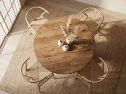 Esstisch Rund 120cm Massivholz Esszimmertisch Küchentisch 4 Personen Handmade