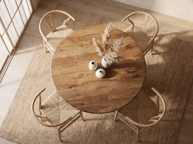 Esstisch Rund 120cm Massivholz Esszimmertisch Küchentisch 4 Personen Handmade