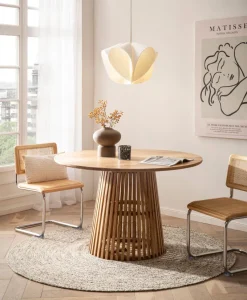 Esstisch rund Ø 120 Massivholz Natur Esszimmertisch Design Küchentisch massiv