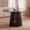 Esstisch rund Ø 120 Massivholz Schwarz Esszimmertisch Design Küchentisch massiv